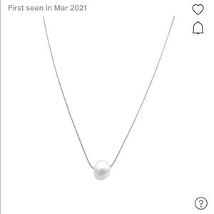 Adorina Rhodium plated necklace with freshwater pearl pendant 10MM